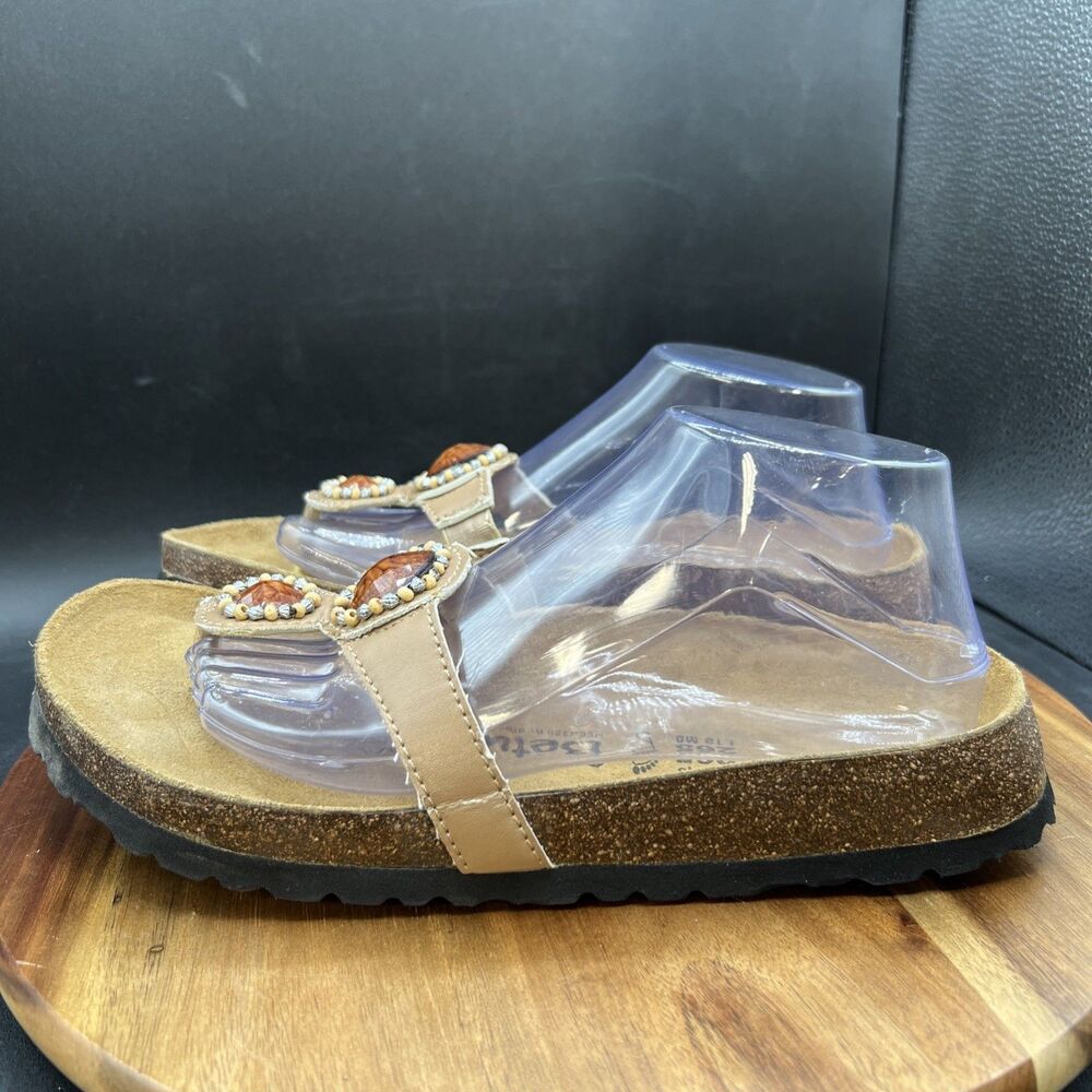Betula Birkenstock Women’s Size 10 Brown Leather Stone Studded Sandals Shoes